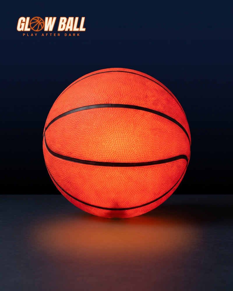 Glow Ball light-up basketball glowing orange from the inside