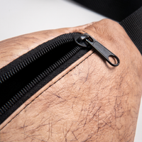 Macro of the Hank zip, binding tape and printed skin texture