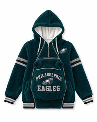 Philadelphia Eagles Game Day Carrier Hoodie with zip-in baby pouch, front view