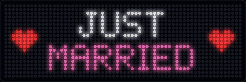 Just Married with hearts