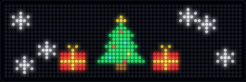 Pixel Christmas tree with gifts