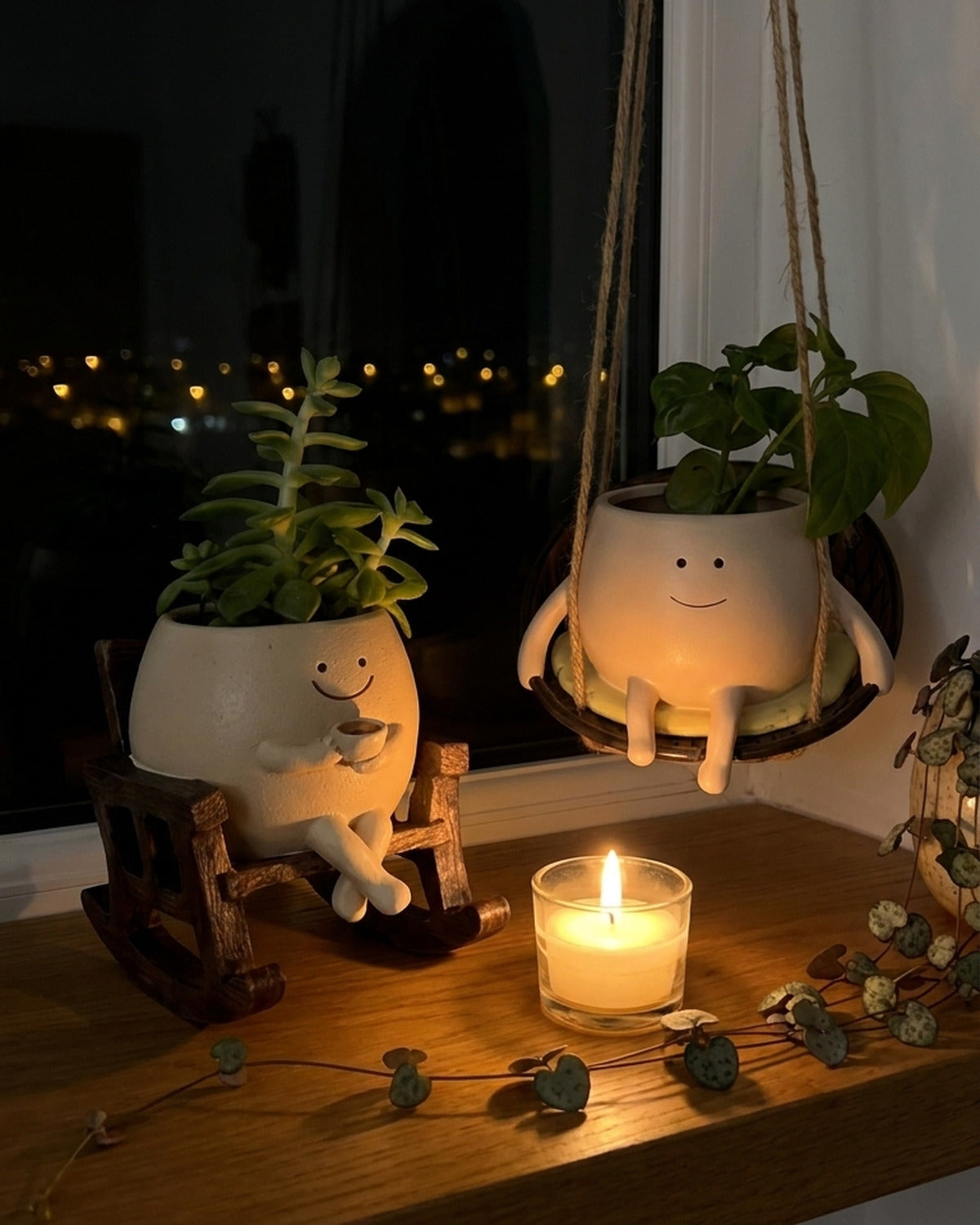 Melt Nook planters by candlelight