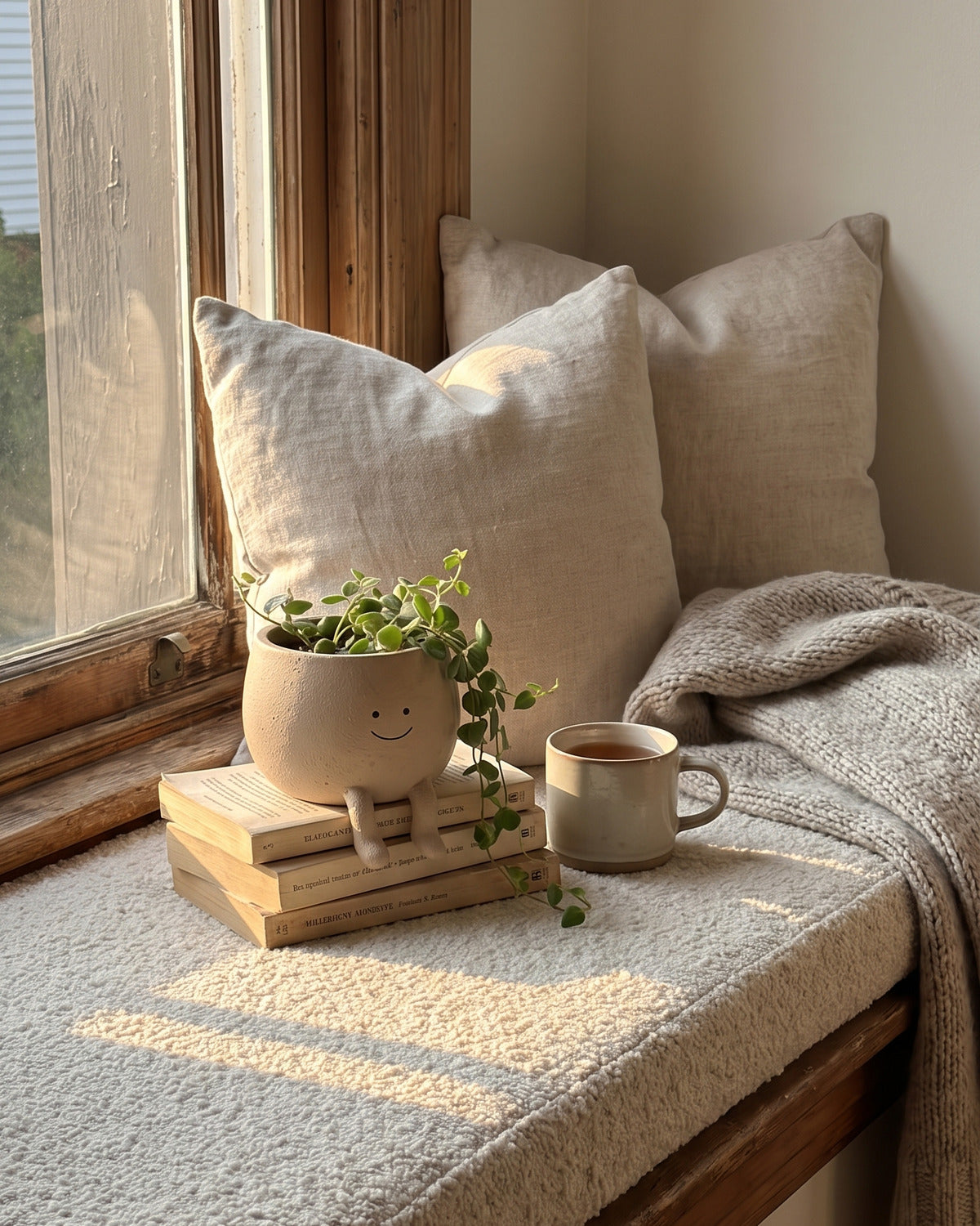 Melt Nook planter on a sunlit window seat
